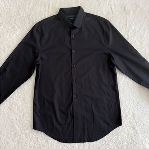 Men’s Perry Ellis Shirt, Black, Button Front, Size Medium
